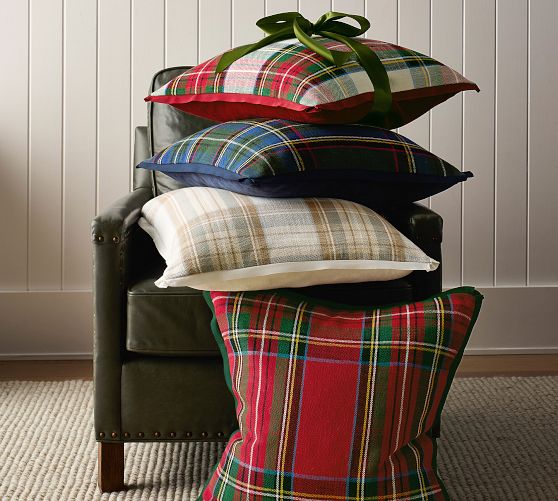 Stewart Plaid Grosgrain Pillow Cover