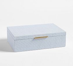 Open Box: Hampton Jewelry Box, Large (13"W) - Bright Chambray