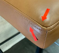 Open Box: Maison Leather Backless Counter Stool (24") - Statesville Caramel, Antique Bronze
