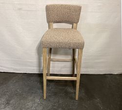 Open Box: Payson Upholstered Bar Stool (32") - Performance Micro Boucle Mocha, Black
