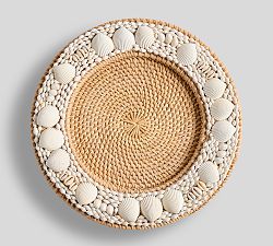 Open Box: Tava Shell Chargers,  Set of 4 - Natural Shell