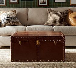 Leather Trunk Coffee Table (36")