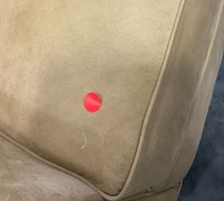 Open Box: Irving Roll Arm Leather Swivel Glider without Nailheads - Keystone Nut