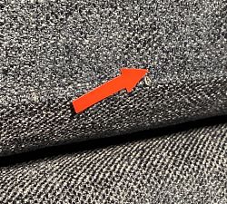 Open Box: PB Comfort Modern Square Arm Upholstered Right Loveseat - Performance Heathered Tweed Indigo, Seadrift