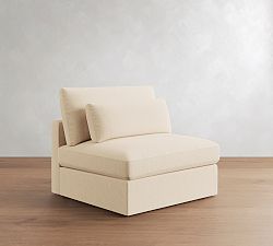 Open Box: Westwood Upholstered Armless Chair - Performance Chunky Basketweave, Oatmeal