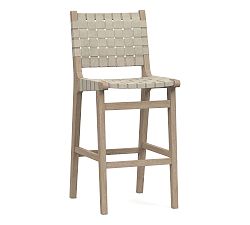 Open Box: Fenton Woven Leather Bar Stool (30") - Statesville Pebble, Seadrift