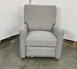 Open Box: Irving Roll Arm Swivel Glider Manual Recliner without Nailheads - Performance Heathered Basketweave Platinum