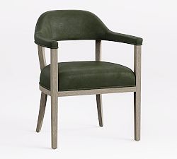 Open Box: Windom Leather Dining Chair - Vintage Hunter, Gray Wash Legs