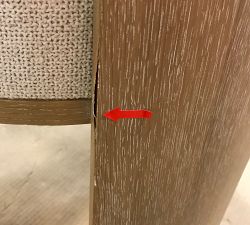 Open Box: Modern Farmhouse Upholstered Dining Armchair - Performance Boucle Oatmeal, Fog