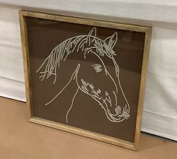Open Box: Embroidered Horse Framed Art