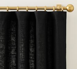 Open Box: Emery Linen Light Filtering Curtain (50"W x 108"L) - Black