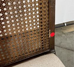 Open Box: Monty Cane Dining Chair - Performance Boucle Oatmeal, Vintage Amber