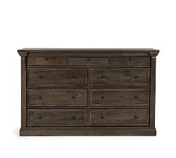 Open Box: Casper 9-Drawer Dresser (70") - Cocoa Brown, Antique Brass Knobs