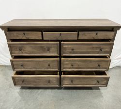 Open Box: Casper 9-Drawer Dresser (70") - Cocoa Brown, Antique Brass Knobs