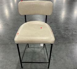 Open Box: Maison Leather Counter Stool (24"H) - Statesville Pebble, Antique Bronze Legs