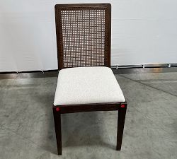 Open Box: Monty Cane Dining Chair - Performance Boucle Oatmeal, Vintage Amber