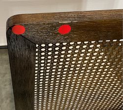 Open Box: Monty Cane Dining Chair - Performance Boucle Oatmeal, Vintage Amber