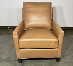 Open Box: Tyler Square Arm Leather Tall Armchair - Churchfield Camel