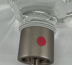 Open Box: Glass Square Finial, Set of 2 (0.75" Diam.) - Pewter