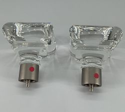 Open Box: Glass Square Finial, Set of 2 (0.75" Diam.) - Pewter