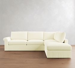 Westwood Roll Arm Slipcovered Return Bumper Sectional (120"-132")