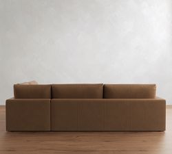 Westwood Square Arm Leather Return Bumper Sectional (117"-129")