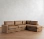 Westwood Square Arm Leather Return Bumper Sectional (117"-129")