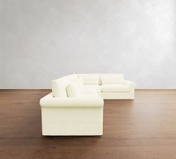 Westwood Roll Arm Deep Seat Slipcovered 3-Piece Wedge Sectional (136")