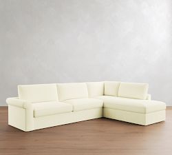 Westwood Roll Arm Slipcovered Return Bumper Sectional (120"-132")