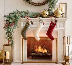 Floral Quilted Velvet Stocking