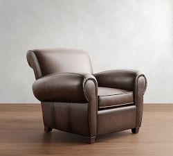 Manhattan Roll Arm Leather Chair