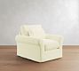 PB Comfort Modern Roll Arm Deep Seat Slipcovered Swivel Chair