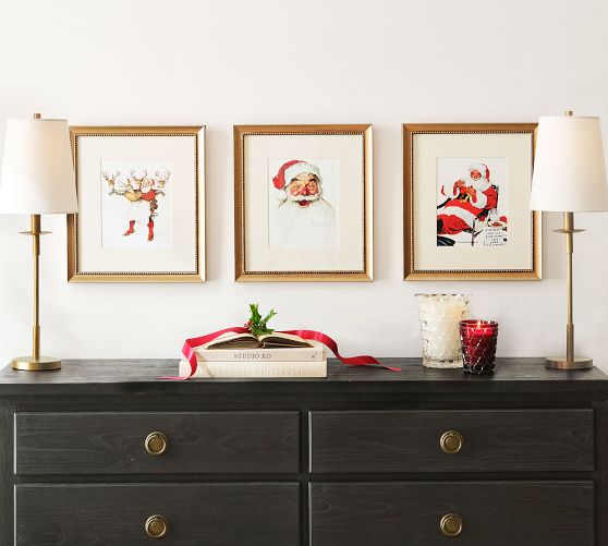 Santa's Joy Framed Print by Norman Rockwell