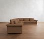 Westwood Roll Arm Deep Seat Leather 3-Piece L-Shaped Wedge Sectional (136")