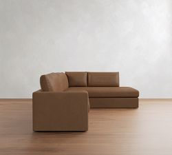 Westwood Slim Arm Leather Return Bumper Sectional (114" - 126")