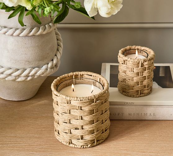 Rattan Candle - Coastal Blossom & Sage