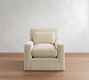 PB Comfort Modern Deep Square Arm Slipcovered Swivel Chair
