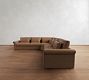 Westwood Roll Arm Deep Seat Leather 3-Piece L-Shaped Wedge Sectional (136")