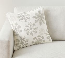 Snowflake Embroidered Pillow Cover