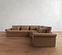 Westwood Roll Arm Deep Seat Leather 3-Piece Wedge Sectional (136")