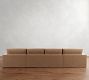 Westwood Square Arm Deep Seat Leather Double Chaise Sectional (172"-197")