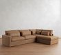 Westwood Square Arm Deep Seat Leather Return Bumper Sectional (122"-134")