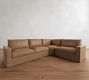 Westwood Square Arm Leather 3-Piece Wedge Sectional (128")