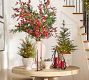 Faux Lit Draping Red Berry Branch