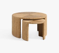 Malibu Round Woven Nesting Coffee Tables (20"-25")