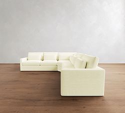 Westwood Slim Arm Deep Seat Slipcovered 3-Piece L-Shaped Wedge Sectional (130")