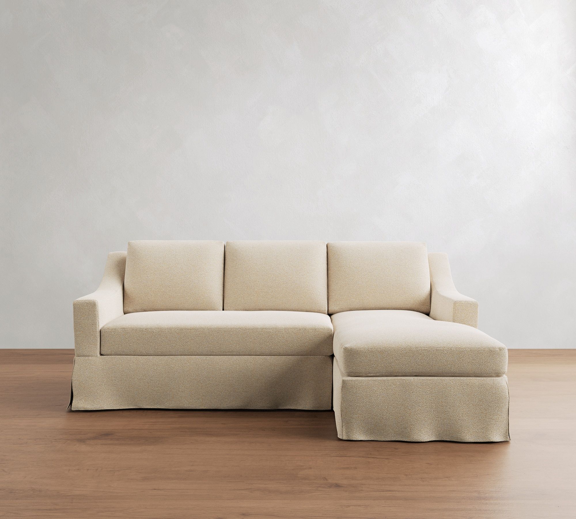 York Slope Arm Slipcovered Chaise Sectional (84"–114")