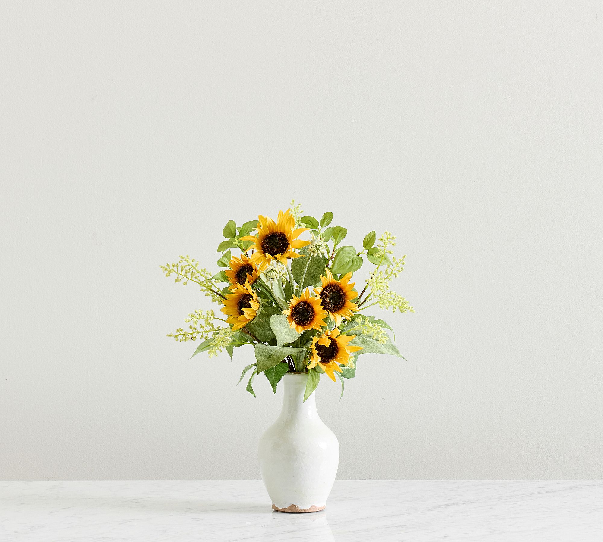 Faux Sunflower and Greens Bundle