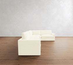 Westwood Slim Arm Slipcovered 3-Piece Wedge Sectional (125")