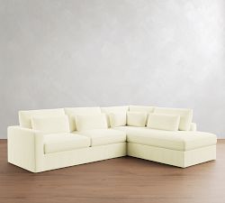 Westwood Square Arm Deep Seat Slipcovered Return Bumper Sectional (122"-134")